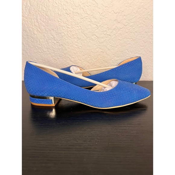 Diba Blue Pointed Toe Pumps D'Orsay Block Heel Dress Shoes - Picture 1 of 8